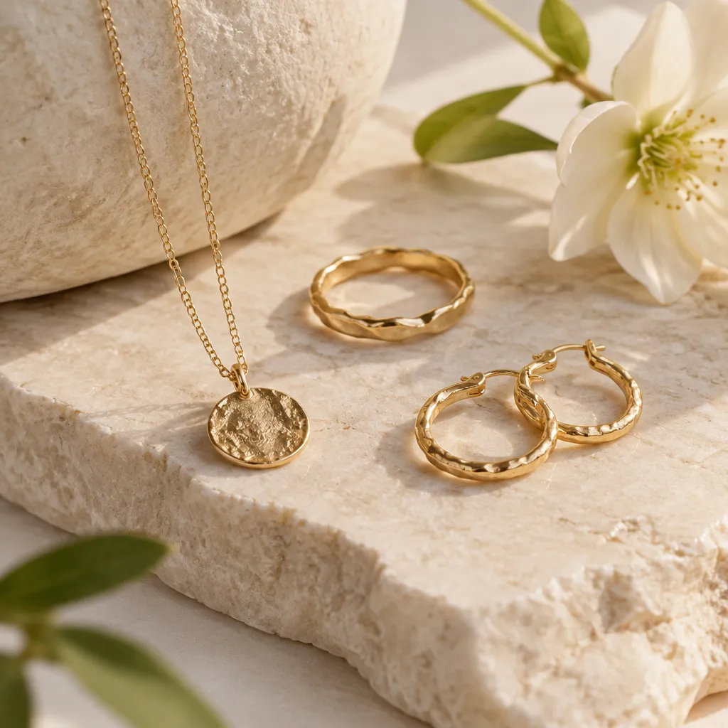 A curated arrangement of jewellery
